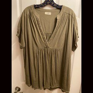 Natural Life Olive Smock Top - Never Worn!